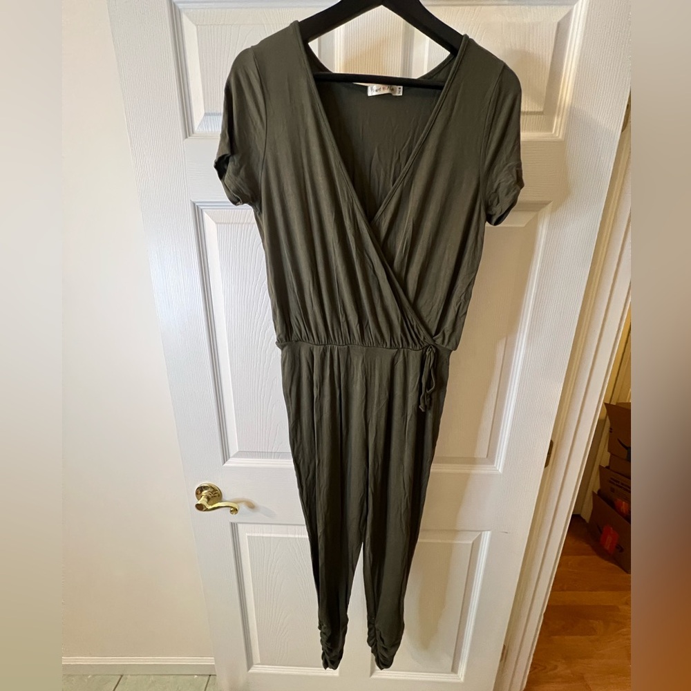 Olive green stretchy jumpsuit